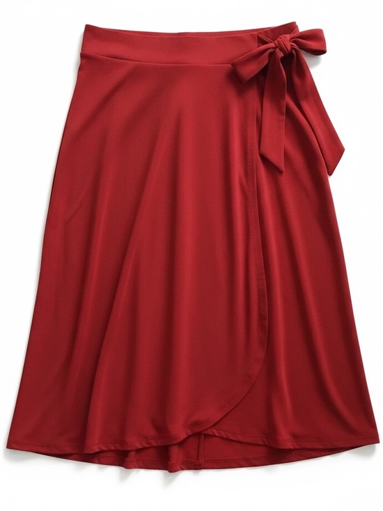 torrid Dresses & Skirts - Torrid Figure Flattering Red Faux Wrap Skirt With Tulip Hem & Side Tie Size 1X